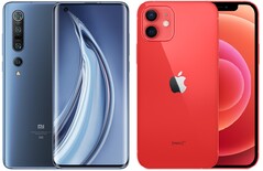 Le Mi 10 Pro a été mieux noté pour ses qualités audio que l'iPhone 12. (Source de l'image : Xiaomi/Apple - édité)