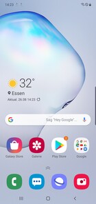 Galaxy Note 10+ - Écran d'accueil par défaut.