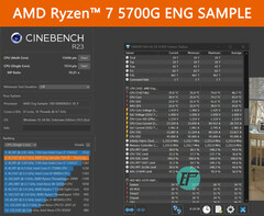 AMD Ryzen 7 5700G Engineering Sample - Cinebench R23 Multi. (Source de l'image : hugohk sur eBay).