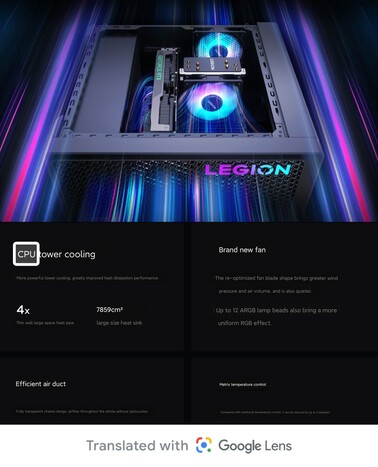 Système de refroidissement du 2024 Legion Blade 7000K (Source d'image : Lenovo)