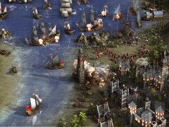 Une image montrant une bataille navale dans Cossacks 3.