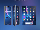 Un rendu de ce à quoi pourrait ressembler un hybride iPhone/iPad pliable (Source de l'image : Roy Gilsing)