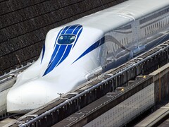 Le Chūō Shinkansen sur la voie d&#039;essai. (Photo : Central Japan Railway Company)