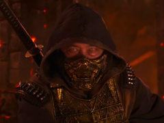 Une capture d&#039;écran de la featurette de Mortal Kombat II montrant Scorpion (source : Warner Bros. YT)