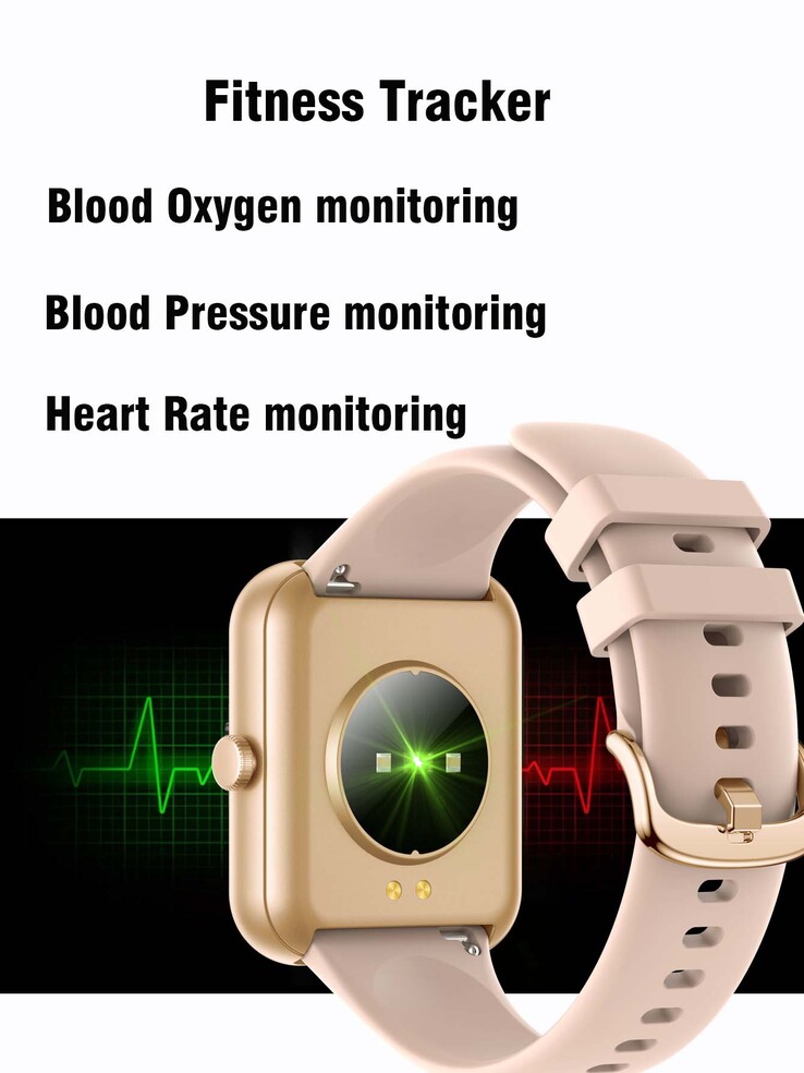 La smartwatch SENBONO est censée être équipée de moniteurs de pression sanguine et de fréquence cardiaque. (Image source : SENBONO)