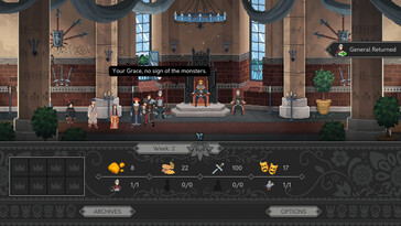 Une image montrant une séquence de jeu dans Yes, Your Grace.