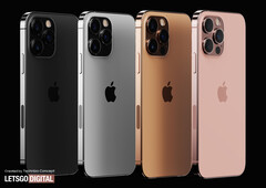 Tout comme l&#039;iPhone 12 Pro, l&#039;iPhone 13 Pro sera soi-disant commercialisé en quatre couleurs différentes (Image : Letsgodigital)