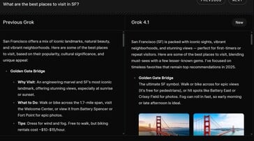 l'IA xAI Grok 4.1 est plus performante dans l'élaboration de réponses plus divertissantes et plus utiles aux questions posées. (Source de l'image : xAI)