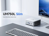 Le Minisforum UM750L Slim est disponible dans une seule couleur argentée avec un bouton d'alimentation contrasté. (Source de l'image : Minisforum)