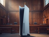 La console PlayStation PS5 de Sony vue dans la salle d'audience