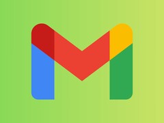 Logo de Google Gmail avec un design coloré sur fond vert
