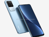 Le Redmi K50 a un écran plat et des bords de châssis assortis. (Image source : OnLeaks &amp; Bestopedia)
