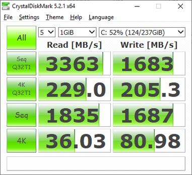 Lenovo Legion Y740 - CrystalDiskMark 5.2.