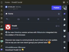 Panneau Mastodon dans Vivaldi 5.6 (Source : Own)