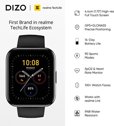 La Dizo Watch Pro est lancée avec des caractéristiques familières. (Source : Dizo via Flipkart)