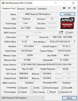 GPU-Z Radeon RX Vega 8