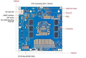 Un disque SSD M.2 peut être connecté via PCIe (Image source : Orange Pi)