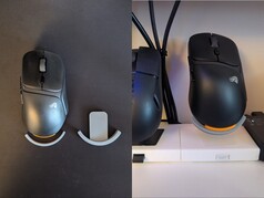 Premier prototype et support final imprimés en 3D avec le support de souris terminé et en place