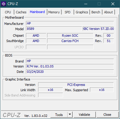 HP EliteBook 735 G6 - CPU-Z : carte-mère.