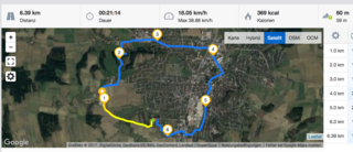 GPS Huawei Y6 – parcours entier