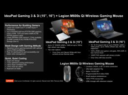 Lenovo IdeaPad Gaming 3/3i 15 et 16 pouces - Caractéristiques. (Image Source : Lenovo)