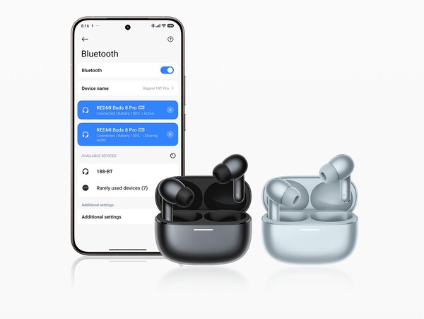 Deux paires de Redmi Buds 8 Pro peuvent être connectées au même smartphone pour le partage audio.