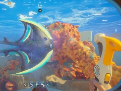 Une capture d'écran d'une version modifiée de Subnautica 2 avec des créatures tuables
