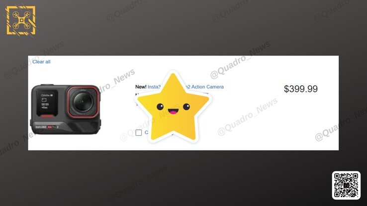La fuite du prix de l'Insta360 Ace Pro. (Source de l'image : @Quadro_News via X/Twitter)