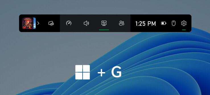 La nouvelle barre de contrôle peut également être déclenchée en appuyant sur Win + G. (Image source : Microsoft)