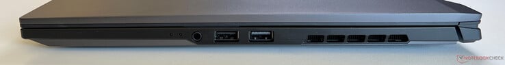 Droite : prise audio 3,5 mm, USB 2.0 Type-A, USB 3.2 Gen1 Type-A (5 GBit/s)