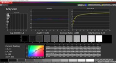 CalMAN Grayscale (profil : DisplayP3, espace couleur cible : P3)