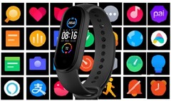 Le Mi Band 6 reprendra les nombreuses fonctions du Mi Band 5 mais sera doté de nouveaux outils. (Source de l&#039;image : Xiaomi (Mi Band 5)/MagicalUnicorn - édité)