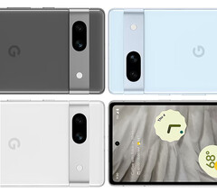 Le Pixel 7a dans ses trois couleurs présumées de lancement. (Source de l&#039;image : @OnLeaks &amp;amp; MySmartPrice)