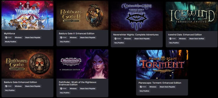 Tous les jeux inclus dans le pack RPG Icons (Image source : Green Man Gaming)