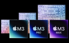 La série M3 de Apple a fait une entrée remarquée dans la base de données de référence PassMark. (Source de l'image : Apple - édité)