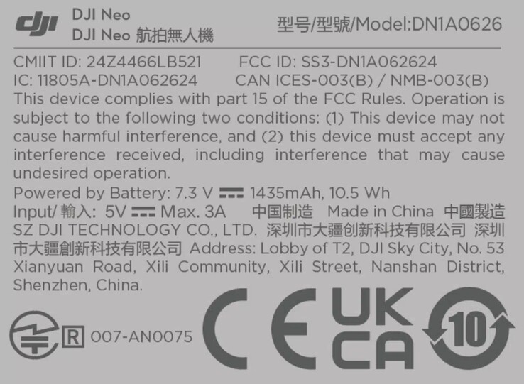 Selon l'étiquette de la FCC, un nouveau drone appelé DJI Neo sera bientôt sur le marché.