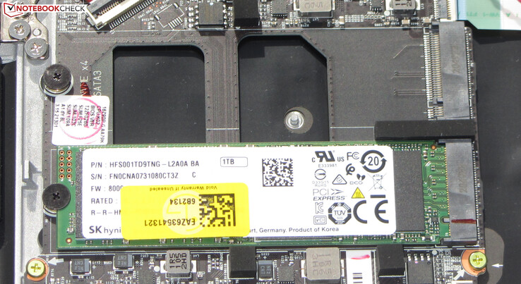 Un SSD NVMe sert de lecteur système. Il y a de la place pour un deuxième SSD.