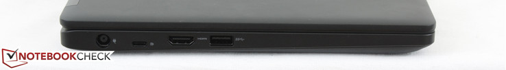 A gauche : entrée secteur, USB de type C (compatible DisplayPort), HDMI, USB 3.0.