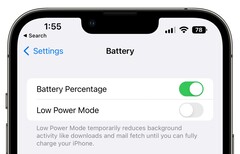 Le pourcentage de la batterie est enfin revenu dans la barre d&#039;état d&#039;iOS avec iOS 16 Beta 5. (Image source : MacRumors)