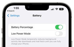 Le pourcentage de la batterie est enfin revenu dans la barre d'état d'iOS avec iOS 16 Beta 5. (Image source : MacRumors)