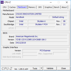 Chuwi AeroBook 13 - CPU-Z : carte-mère.