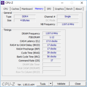 Inspiron 15 5575 - CPU-Z : mémoire vive.