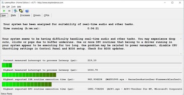 LatencyMon - Statistiques