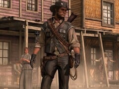 John Marston dans une scène de ville de Red Dead Redemption (Source : Rockstar Games)