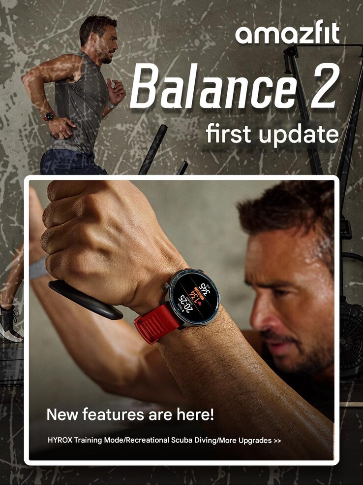 Les notes de version pour la mise à jour de la smartwatch Amazfit Balance 2. (Source de l'image : Amazfit via Weibo, machine traduite)
