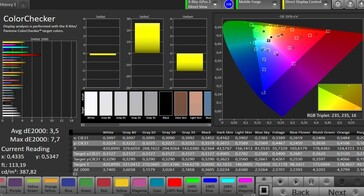 OnePlus 7 - CalMAN ColorChecker.