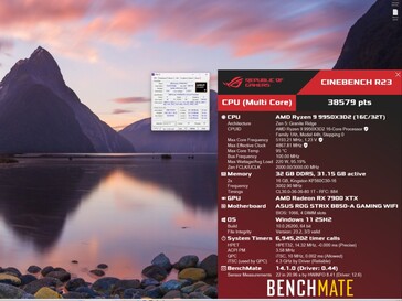 Résultats du benchmark multicœur Cinebench R23 pour le processeur Ryzen 9 9950X3D2.