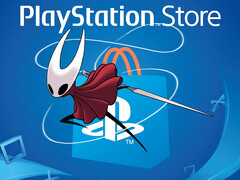 Hornet de Silksong avec le logo du PlayStation Store (Source de l&#039;image : Team Cherry, Sony PlayStation avec modifications)