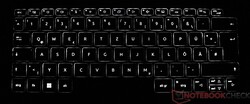 Clavier du Acer Swift Edge SFE16 (allumé)