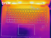 HP EliteBook 1050 G1 - Relevé thermique : au-dessus (au ralenti).